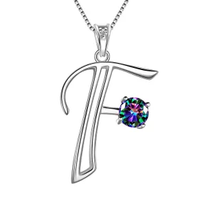 Tokyo Mart Women Initial F Letter Pendant Necklace Girl Name Jewelry Gift 925 Sterling Silver