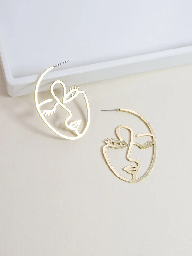 Vienna Verve Metal Abstract Face Earrings