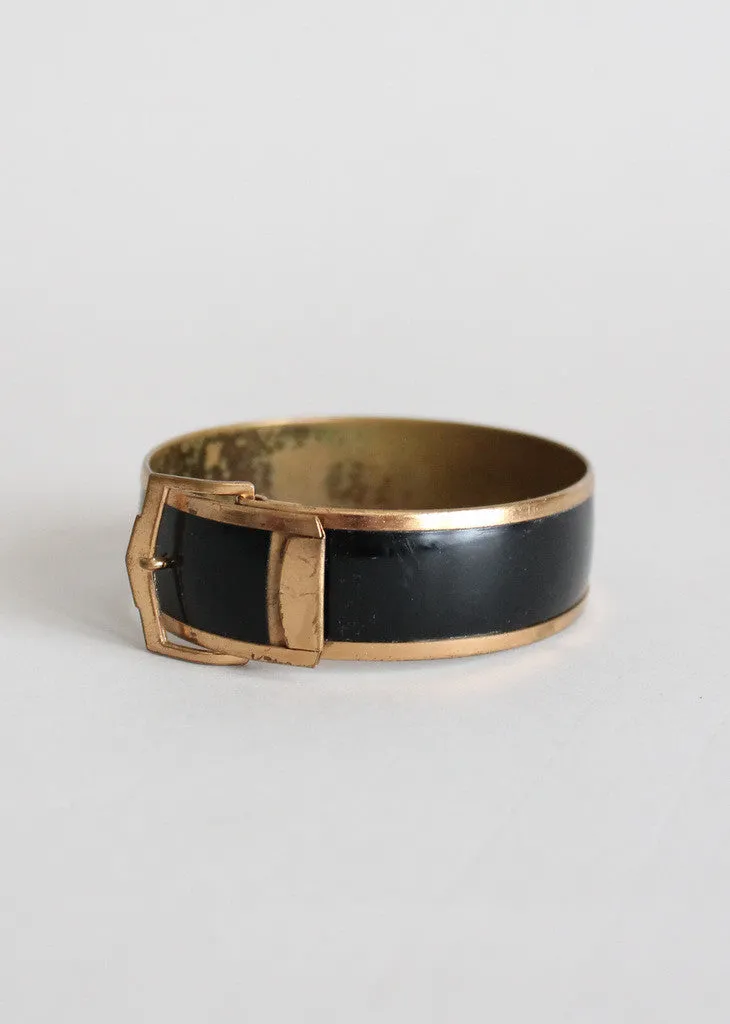 Vintage 1940s Brass Buckle Bracelet