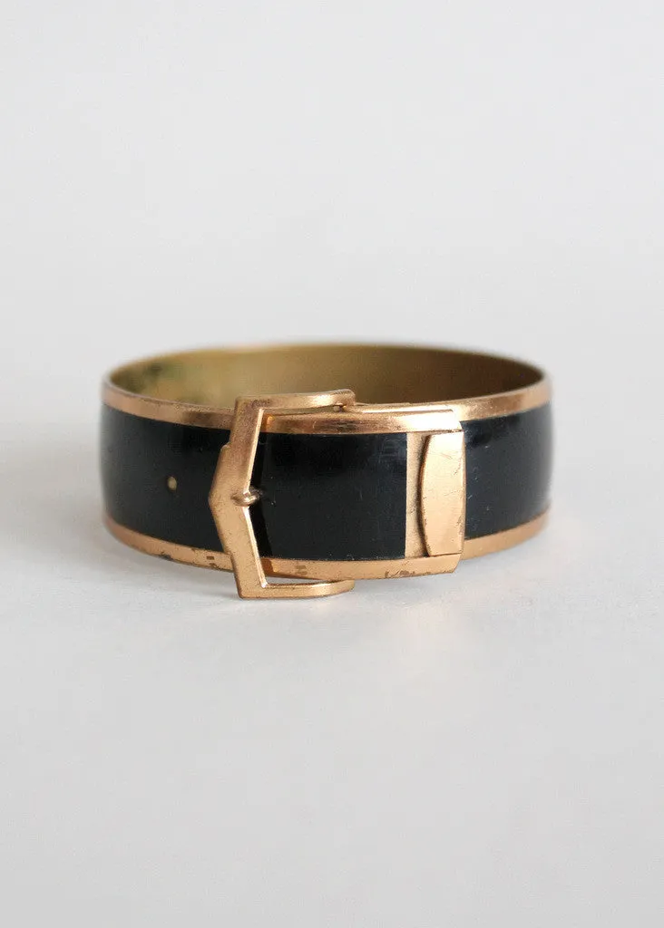 Vintage 1940s Brass Buckle Bracelet