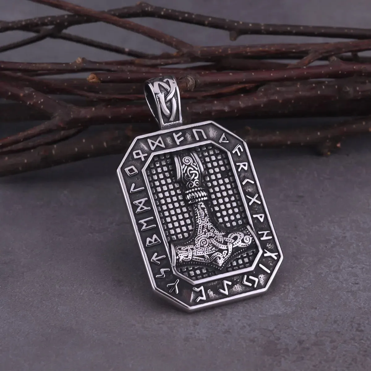 Vintage Thor's Hammer Pendant Viking Necklace