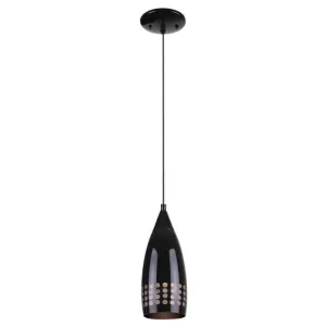 Westinghouse 6100900 1 Light Mini Pendant Black Finish with Black Glass