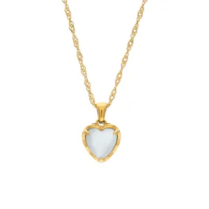 White Heart Zircon Necklace