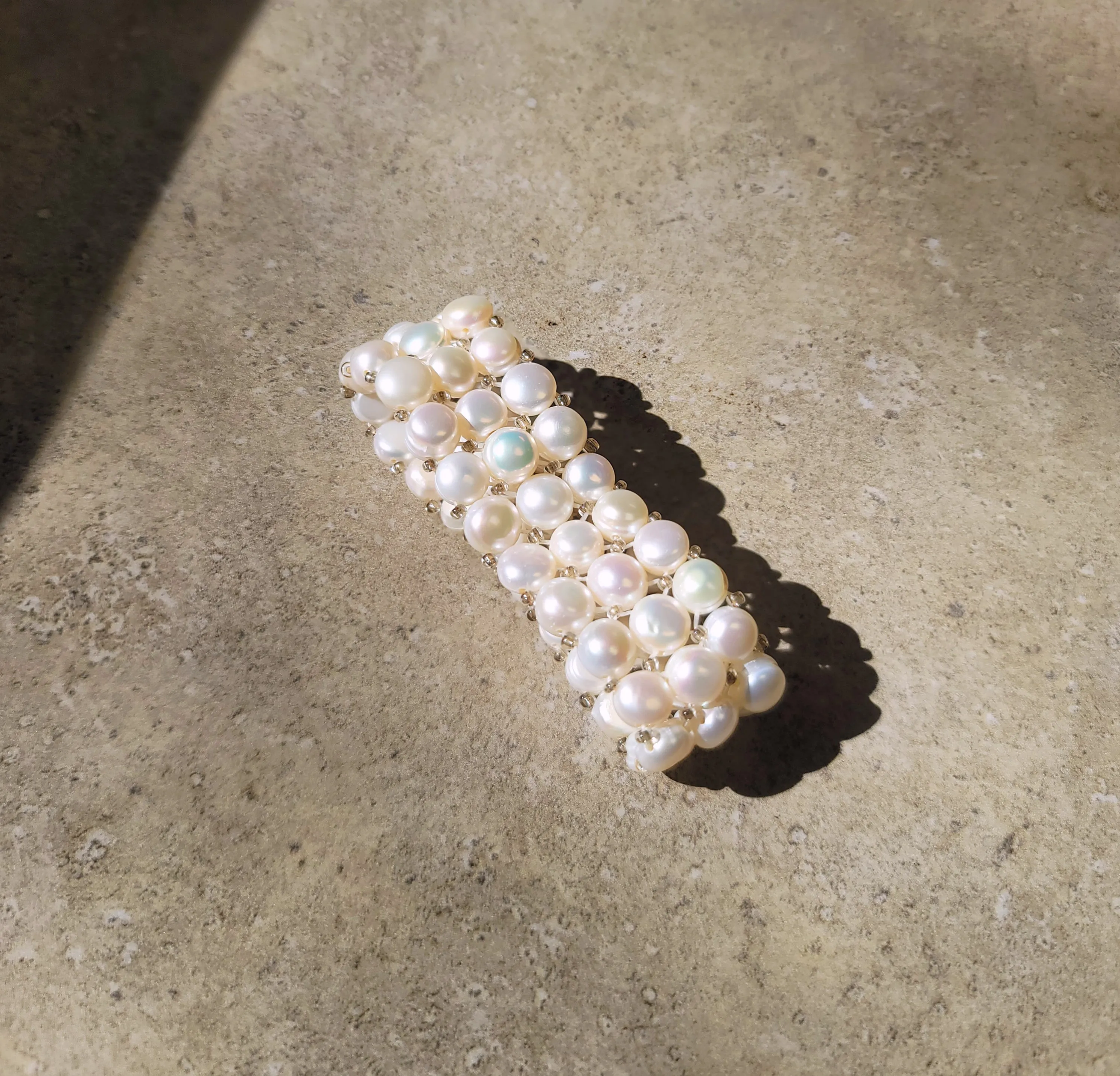 White Layered Pearl Bracelet