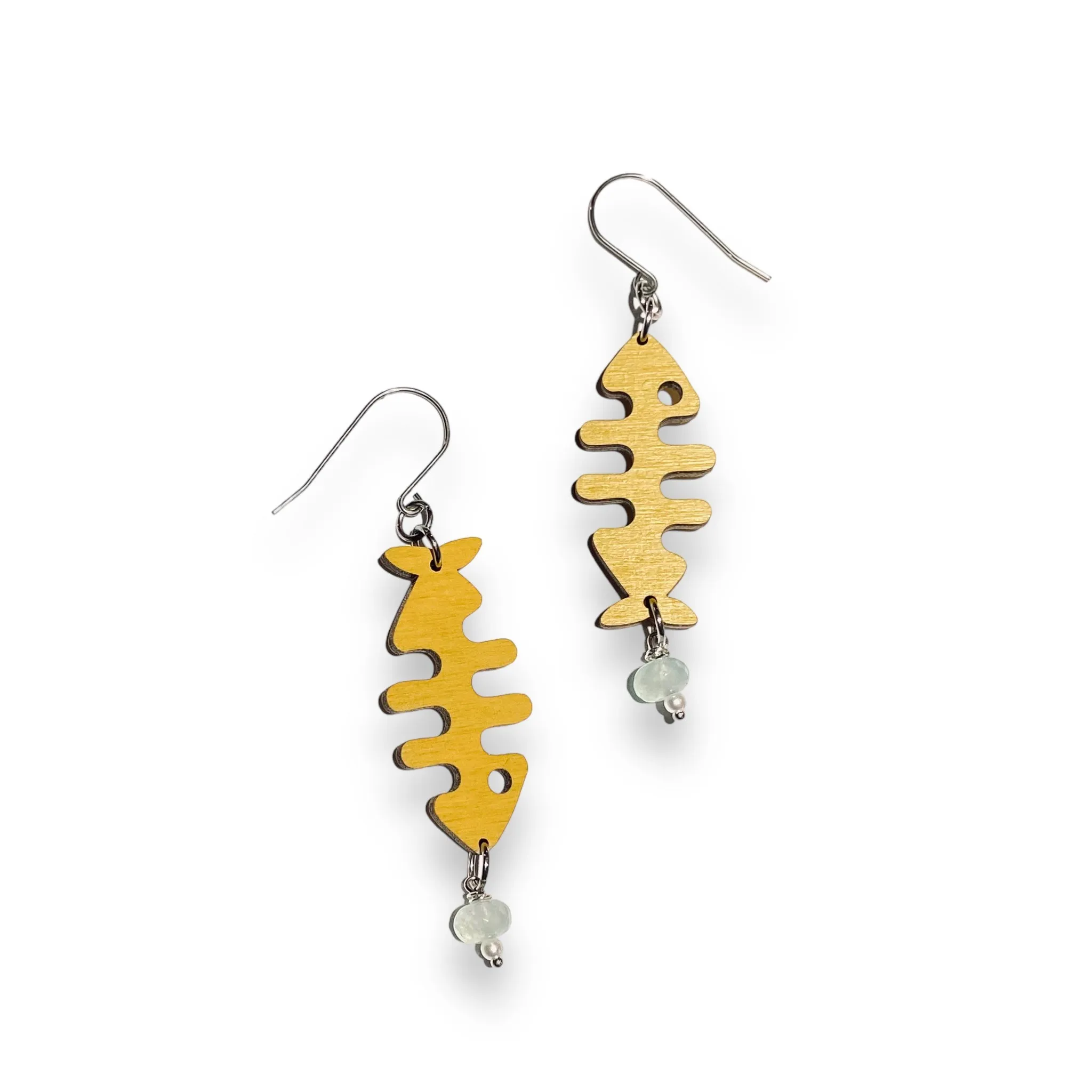 Yellow Fishbone Earrings