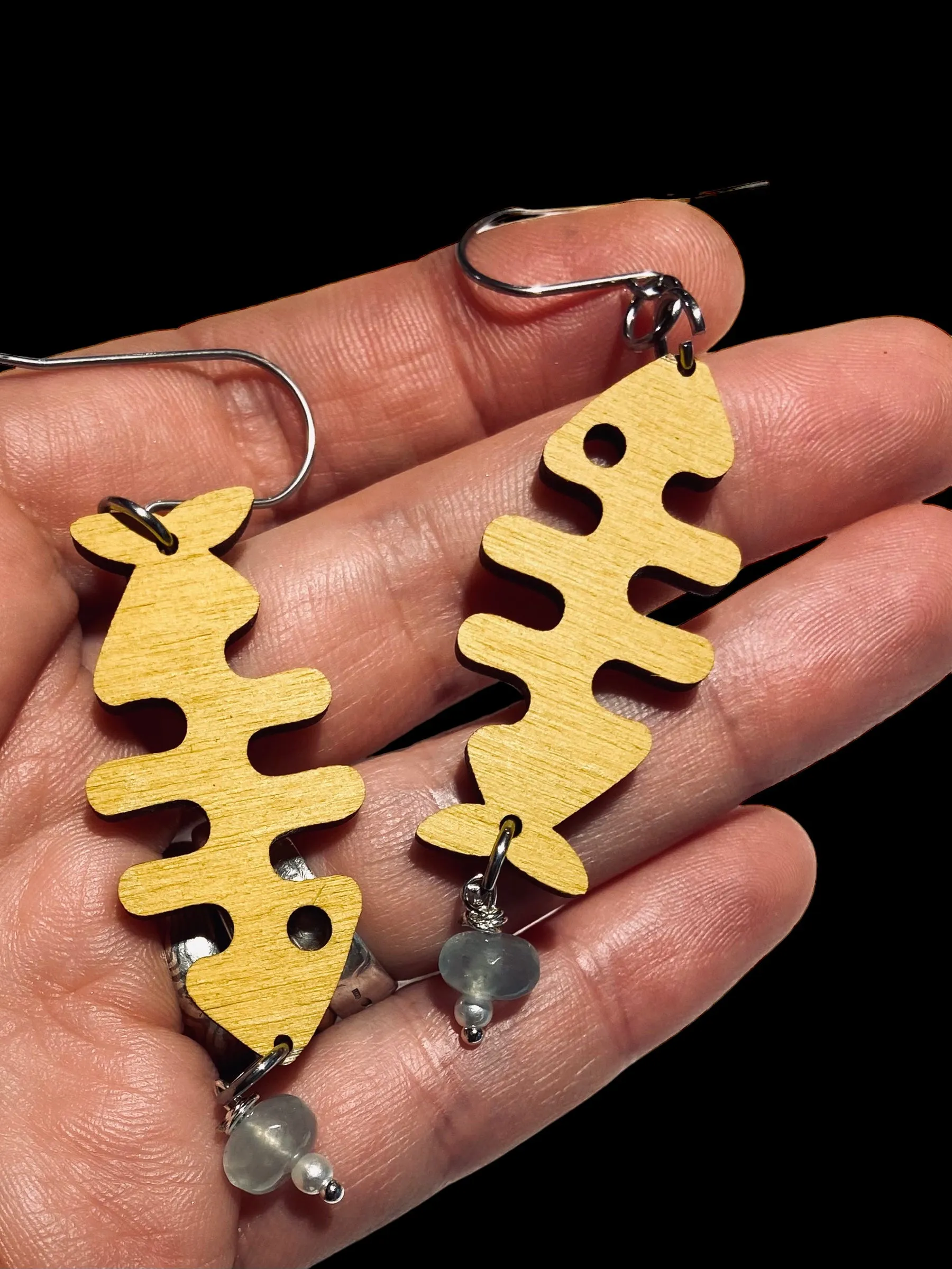 Yellow Fishbone Earrings