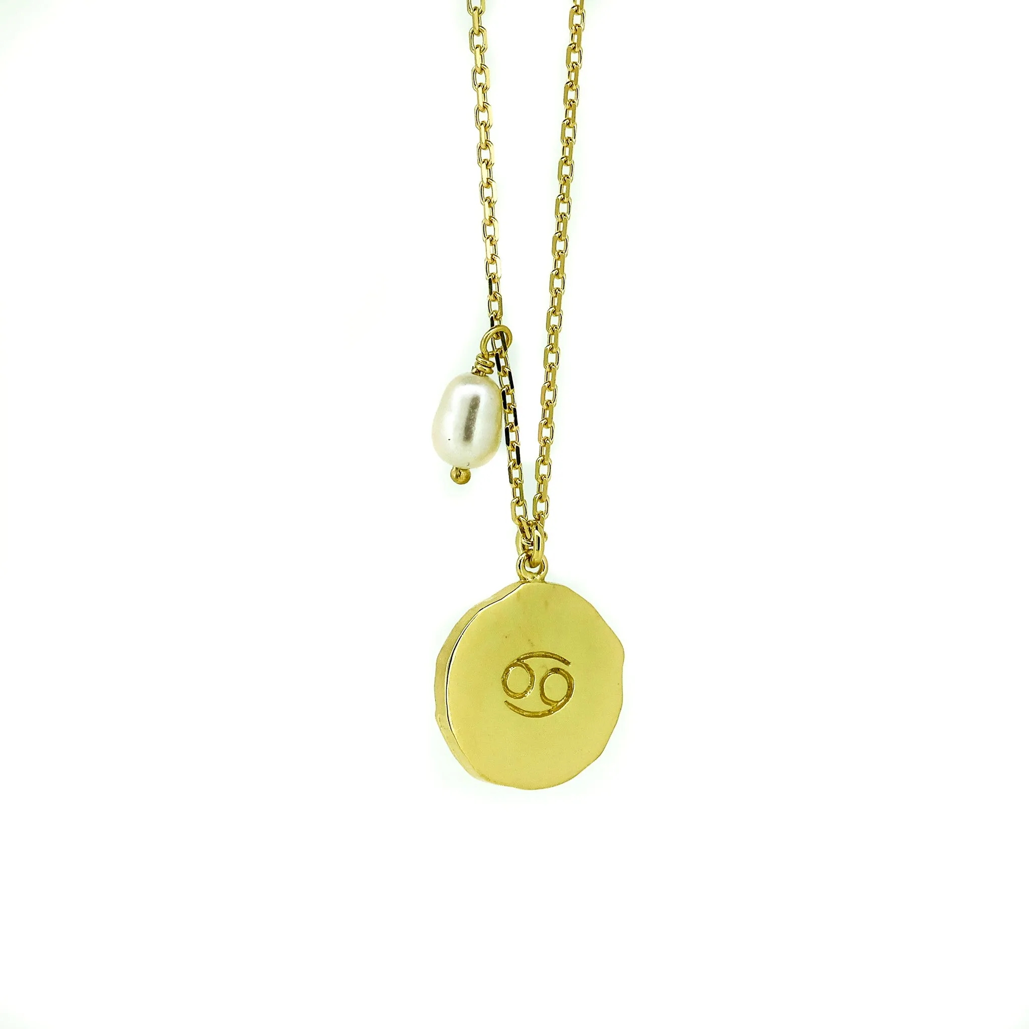 Zodiac Cancer Necklace Gold