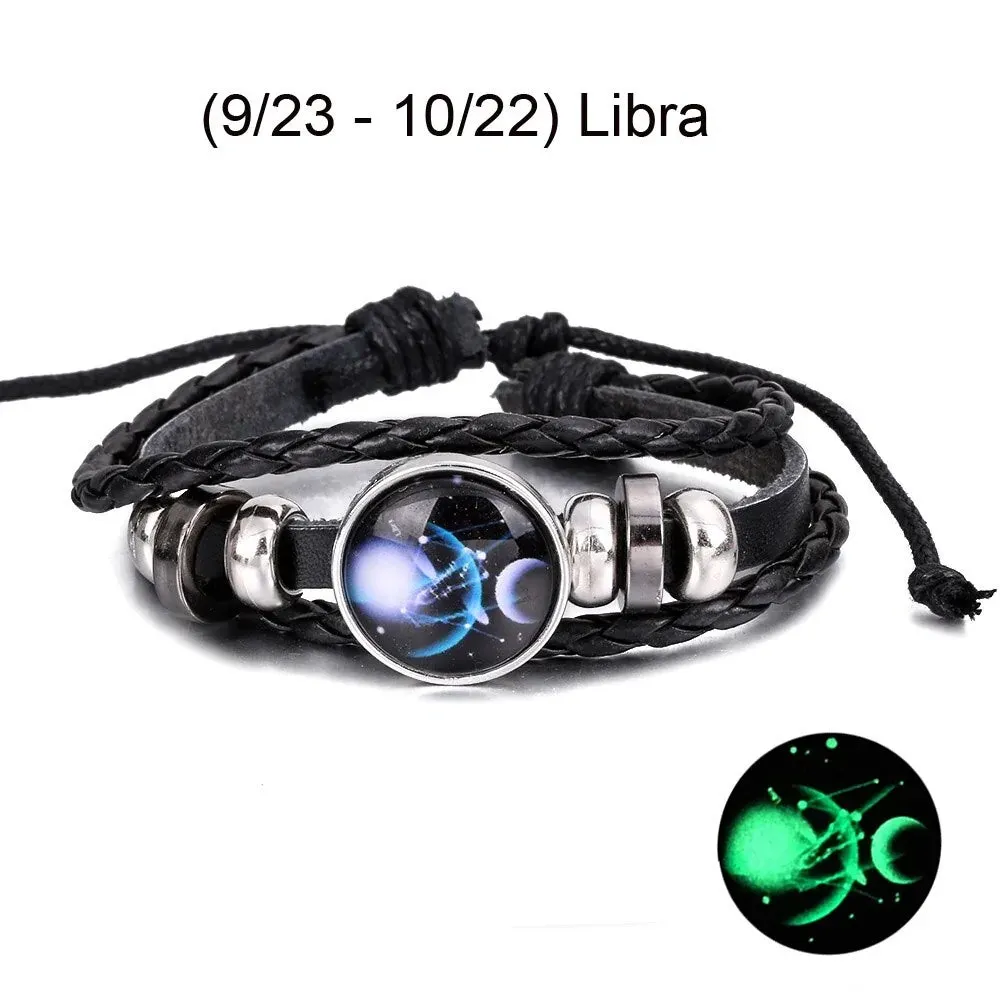 Zodiac Signs Leather Bracelet