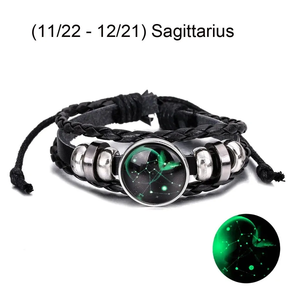 Zodiac Signs Leather Bracelet