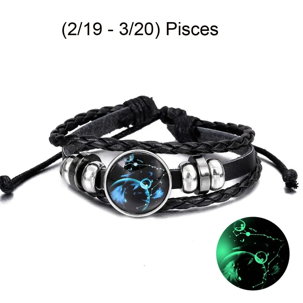 Zodiac Signs Leather Bracelet