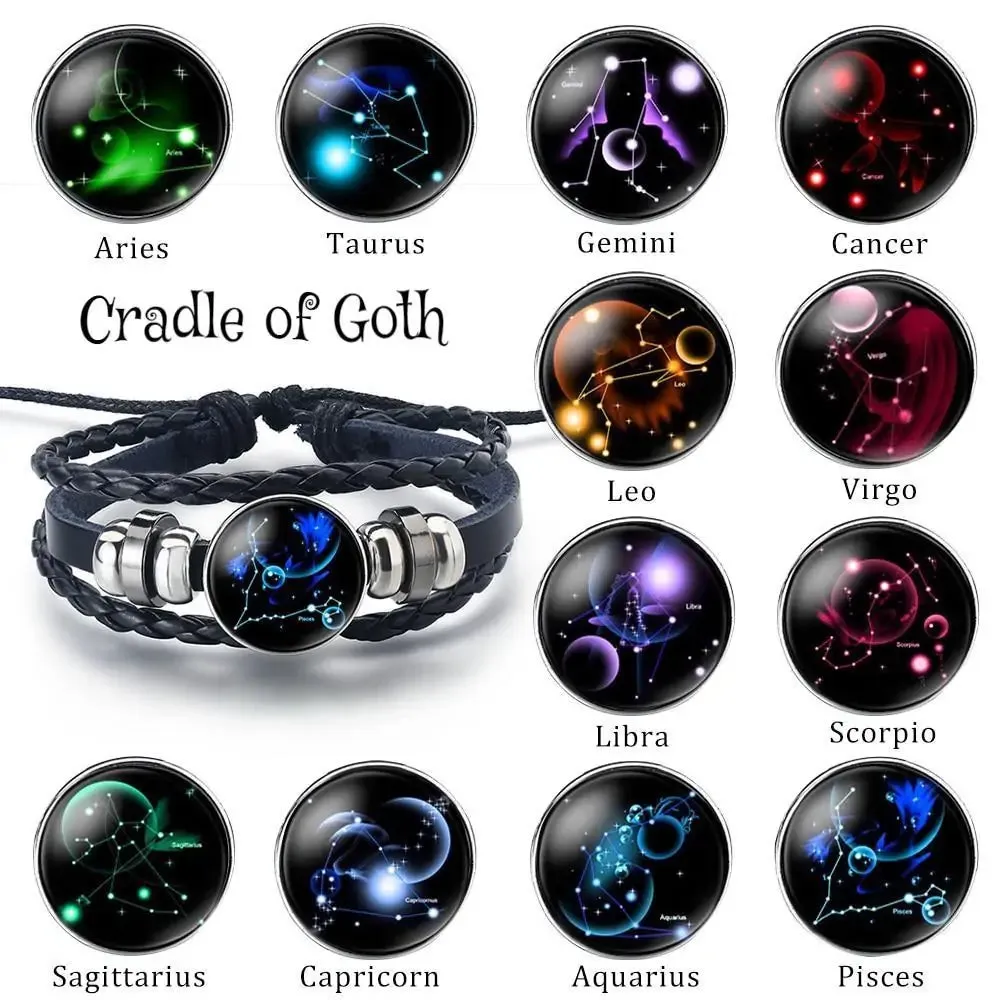 Zodiac Signs Leather Bracelet