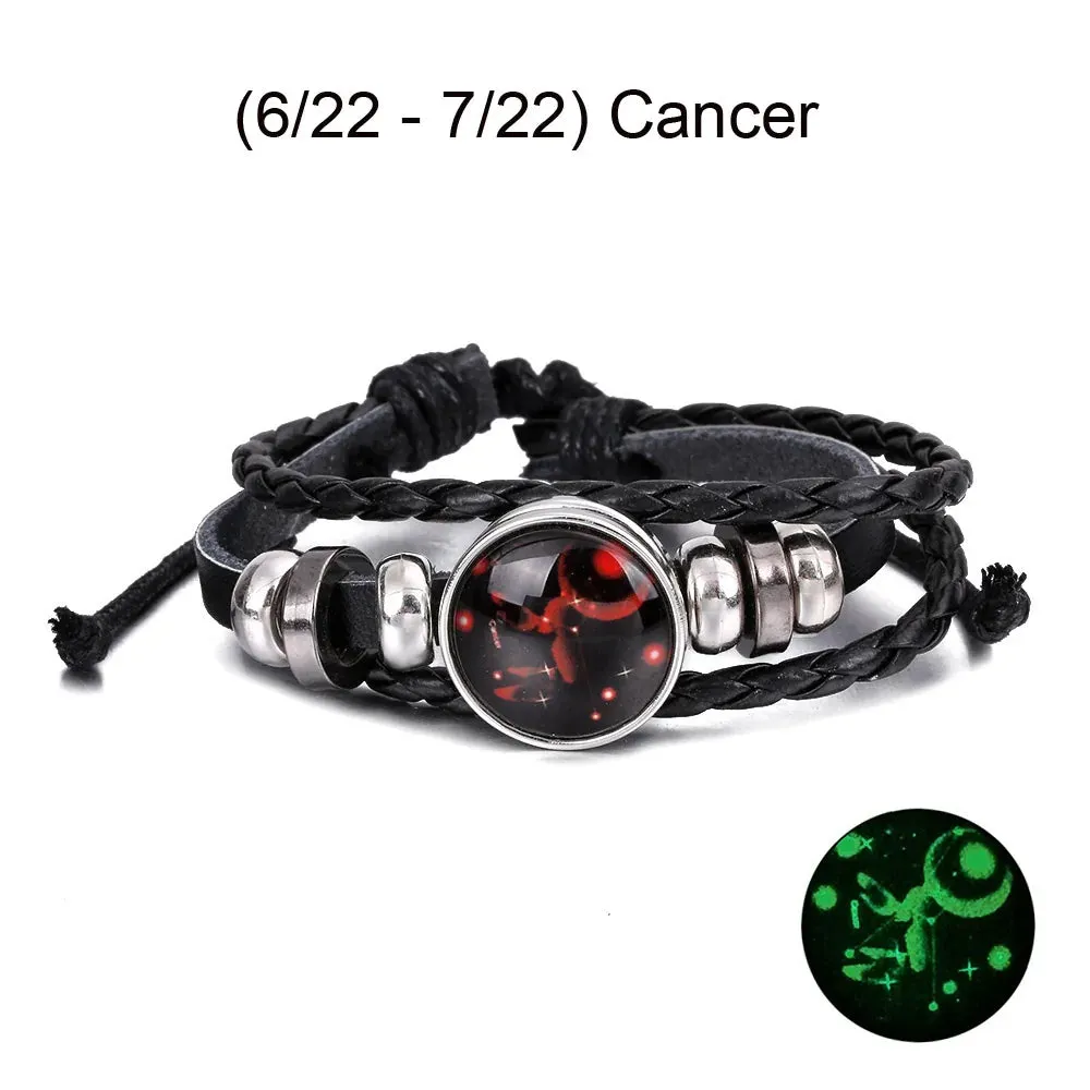 Zodiac Signs Leather Bracelet